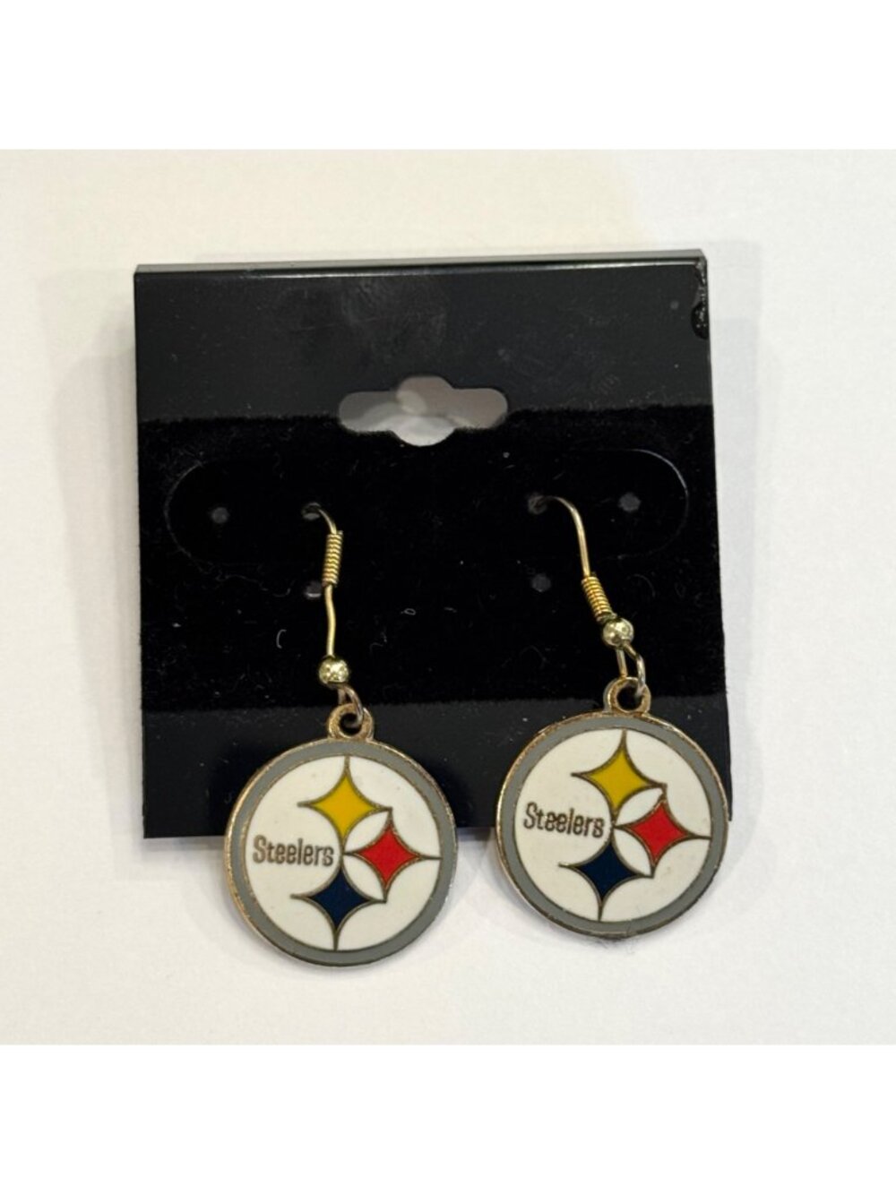 Vintage 90s NFL Pittsburgh Steelers Football Earrings Jewlery Peter David Inc
